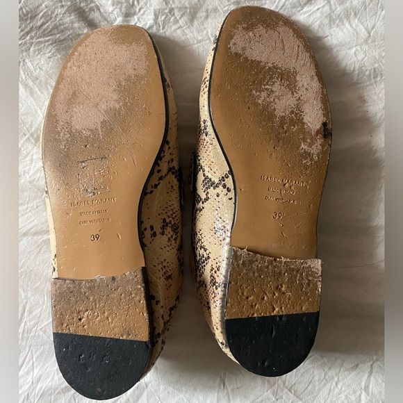 Isabel Marant Fezzy Snakeskin Embossed Leather Convertible Penny Loafer Mules 39 - Picture 6 of 12